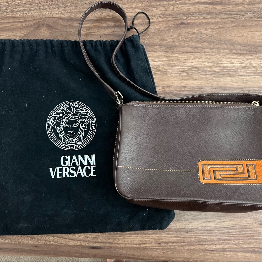 Versace Dark Brown Leather Belt Bag